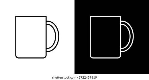 Ícone de caneca contorno e vetor linear. ícone de contorno e ilustração