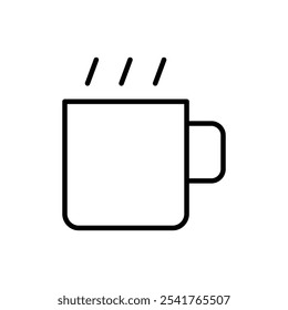 Mug icon Outline set in black and white color