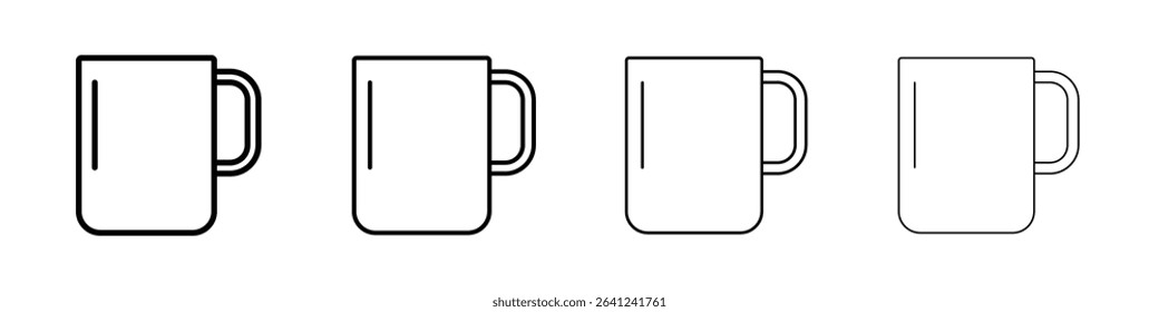 Mug icon Outline sign symbol set
