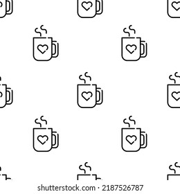 mug icon pattern. Seamless mug pattern on white background.