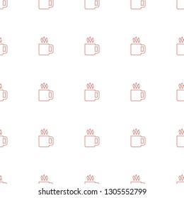 mug icon pattern seamless white background. Editable line mug icon. mug icon pattern for web and mobile.