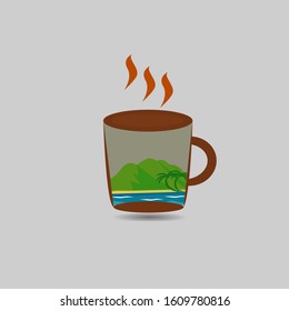 mug icon, with a picture of a mountain
