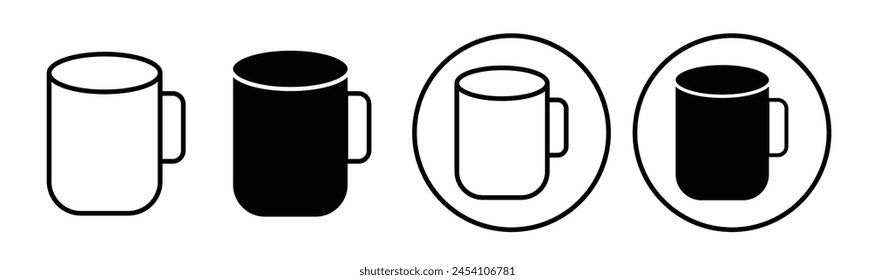 Becher-Symbol gesetzt. Espressokaffeetasse Vektorgrafik Symbol.
