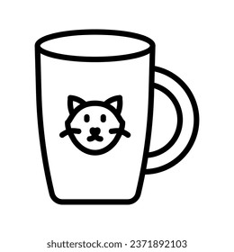 Mug icon set style collection in line, solid, flat, flat line style on white background