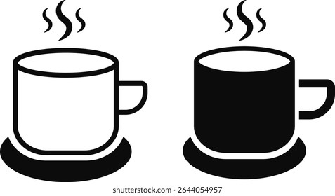 conjunto de ícones de caneca. Sinal de vários. tipicamente apresenta estilizado. Símbolo Beber Comida 
