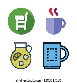 mug icon set. vector set about coffee cup, coffees, lemonade and desk icons set.