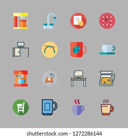 mug icon set. vector set about tap, coffee cup, hot drink and desk icons set.