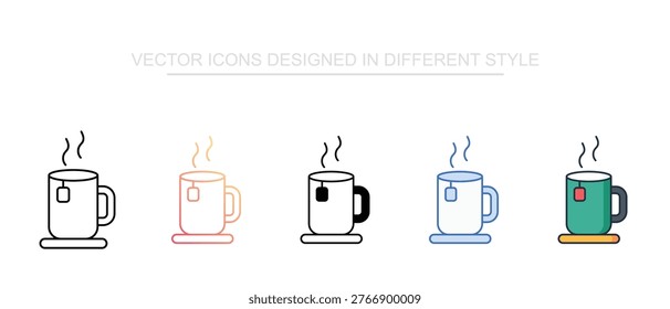 Mug Icon Set With White Background