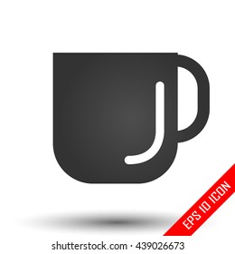Mug icon. Mug sign. Simple flat logo of mug on white background. Vector illustration.