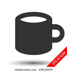 Mug icon. Mug sign. Simple flat logo of mug on white background. Vector illustration.