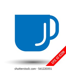 Mug icon. Mug sign. Simple flat logo of mug on white background. Vector illustration.