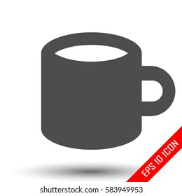 Mug icon. Mug sign. Simple flat logo of mug on white background. Vector illustration.