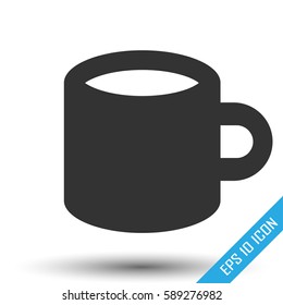 Mug icon. Mug sign. Simple flat logo of mug on white background. Vector illustration.