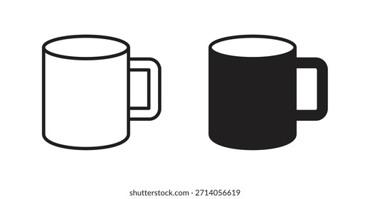 Mug icon silhouette vector designs. Editable Strokes