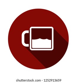 mug icon. simple circle flat design. drink symbol. vector editable.