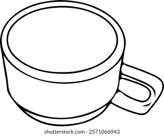 the mug icon. Simple graphic design in 2D format. A template highlighted on a white background.