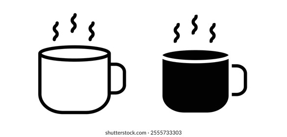Mug icon symbol collection on white background.