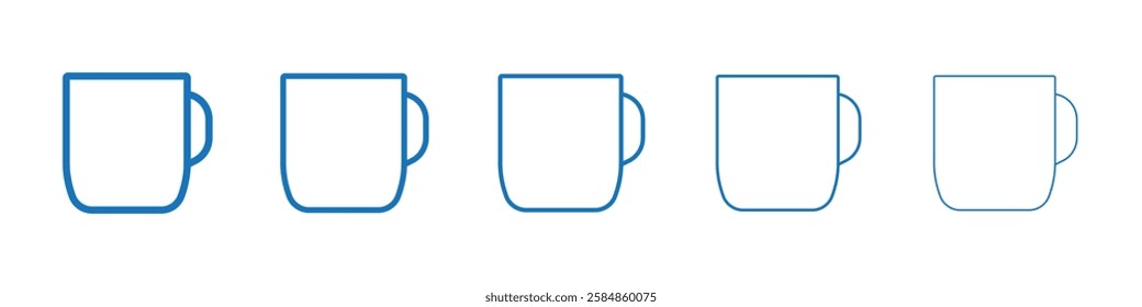 Mug icon Symbol collection thin outline set