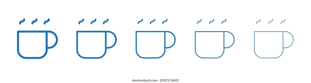 Mug icon Symbol collection thin outline set