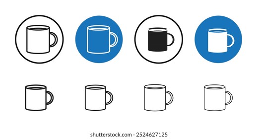 Icono de taza colección de arte de línea delgada