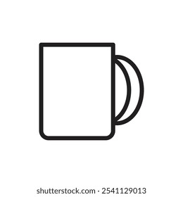 Mug icon Thin line flat illustration