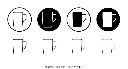 Mug icon Thin line illustration set vector