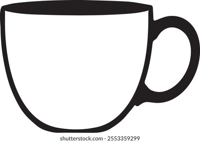 Taza icono de diseño de Arte vectorial silueta blanca 