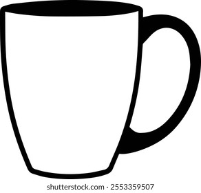 mug icon vector art design silhouette white background Cup