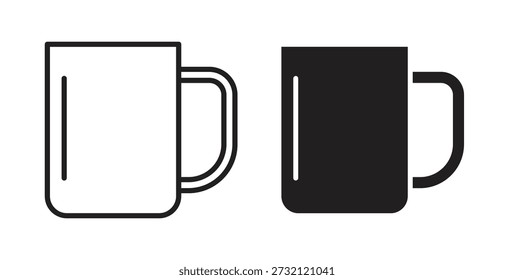 Icono de taza. Ilustración vectorial, plano y carrera