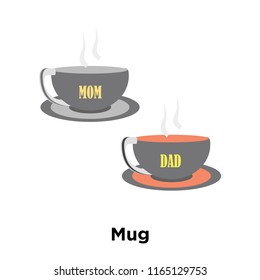 Mug icon vector isolated on white background, Mug transparent sign , family symbols