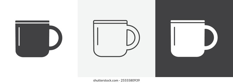 Mug icon vector set for ui designs