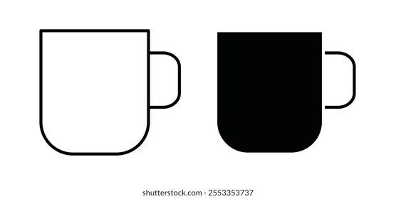 Iconos de la taza en estilo relleno y delineado negro