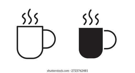 Ícones caneca em linha cheia, fina, contorno e traçados