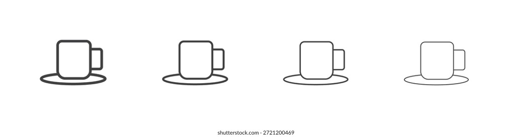 Ícones de caneca para design gráfico e web.