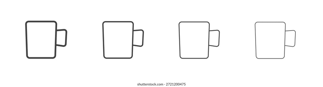 Ícones de caneca para design gráfico e web.