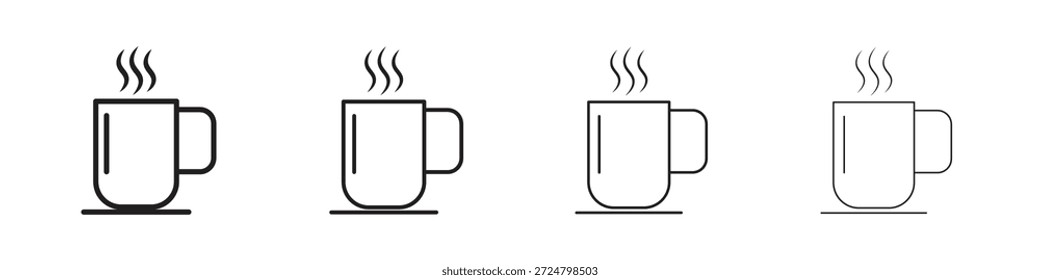 Coleção de vetores de linha de ícones Mug. Ícone de vetor perfeito de pixel