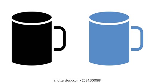 Mug icons pack in black and colored version