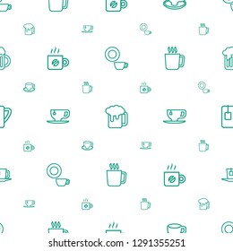 mug icons pattern seamless white background. Included editable outline dish, beer mug, coffee cup, coffee, tea cup, tea icons. mug icons for web and mobile.