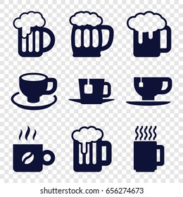 Mug icons set. set of 9 mug filled icons such as tea cup, coffee cup, tea, coffee