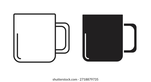 Ícones caneca conjunto isolado no fundo branco ilustração vetor plana.