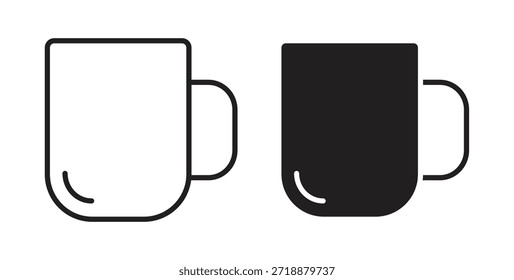 Ícones caneca conjunto isolado no fundo branco ilustração vetor plana.