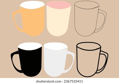 Iconos de bloqueo establecen ilustraciones vectoriales simples . Vector de taza de café. 5.º escalada