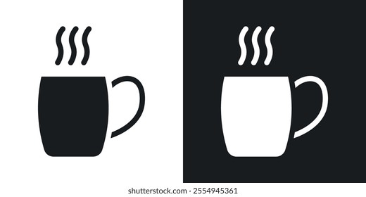 Mug icons in solid black and white colors
