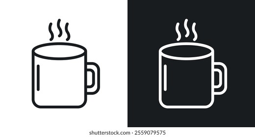 Mug icons. vector set in black colors