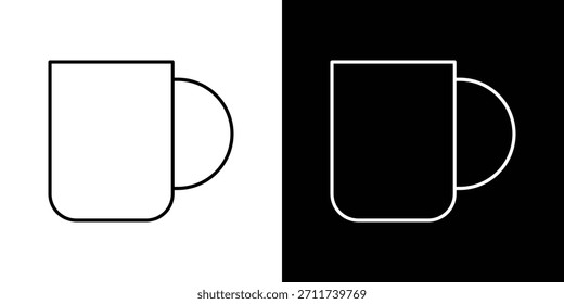 Mug icons vector symbol with editable stroke lines for web designs