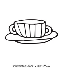 Mug illustration vector doodle hand drawing icon sketch