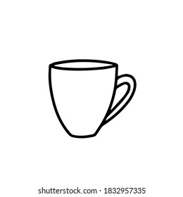 Mug isolated on a white background. Vector illustration in style Doodle