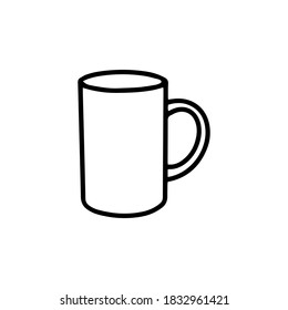 Mug isolated on a white background. Vector illustration in style Doodle