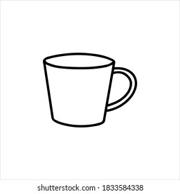 Mug aislada en un fondo blanco. Ilustración vectorial en estilo Doodle