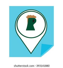 mug of kvass, beer on map navigation pin icon